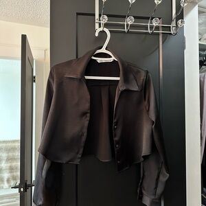 Zara Black Satin Blouse